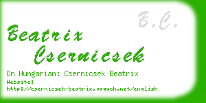 beatrix csernicsek business card